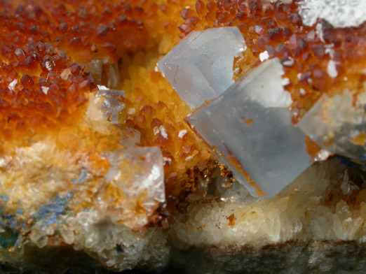 Linarite, Fluorite, Galena, Quartz from Blanchard Mine, Hansonburg District, 8.5 km south of Bingham, Socorro County, New Mexico