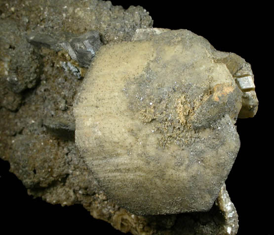 Siderite on Arsenopyrite from Panasqueira Mine, Barroca Grande, 21 km. west of Fundao, Castelo Branco, Portugal