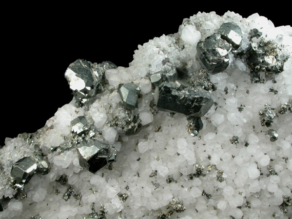 Tennantite-Tetrahedrite on Quartz from El Cobre Mine, Concepcion del Oro, Zacatecas, Mexico