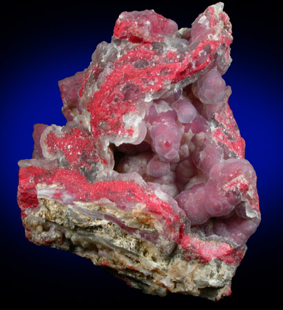 Cinnabar with Quartz var. Chalcedony from Warner Property, New Almaden District, Santa Teresa Hills, Santa Clara County, California