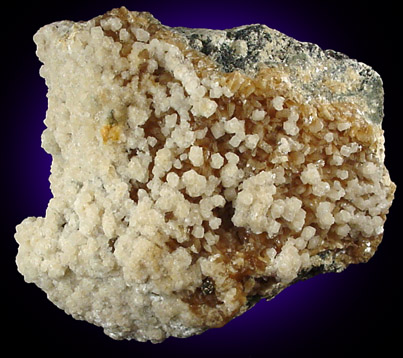 Stilbite with Calcite and Pyrite from 700' level, Sta.167, Queens Tunnel of NYC Water Tunnel #3, Woodside, Queens, New York City, New York