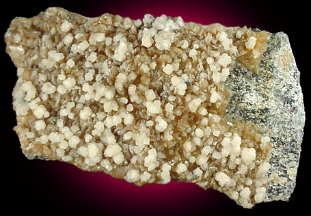 Stilbite with Calcite and Pyrite from 700' level, Sta.167, Queens Tunnel of NYC Water Tunnel #3, Woodside, Queens, New York City, New York