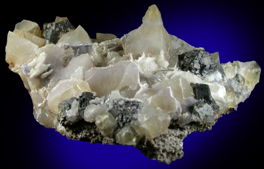 Fluorite with Sphalerite and Calcite from Minerva #1 Mine, Cave-in-Rock District, Hardin County, Illinois