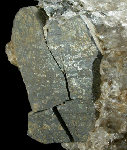 Ilmenite in Quartz from Bridgewater, 1.6 km north of Rt. 133 bridge, Fairfield County, Connecticut