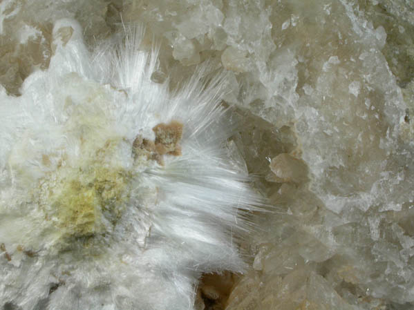 Ulexite on Colemanite from Boron, Kramer District, Kern County, California