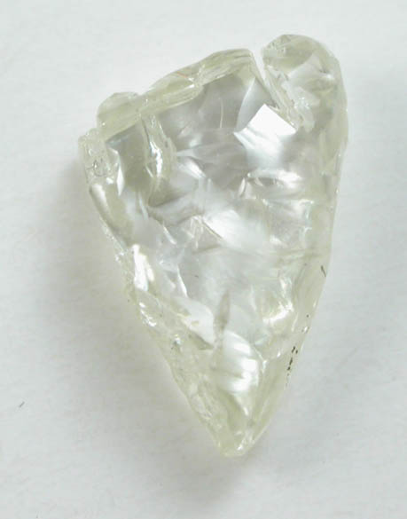 Diamond (0.83 carat pale-yellow flattened triangular crystal) from Damtshaa Mine, near Orapa, Botswana