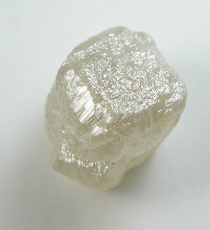 Diamond (2.96 carat gray intersecting cubic crystals) from Mbuji-Mayi (Miba), 300 km east of Tshikapa, Democratic Republic of the Congo