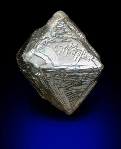 Diamond (1.88 carat dark-gray octahedral crystal) from Mirny, Republic of Sakha, Siberia, Russia