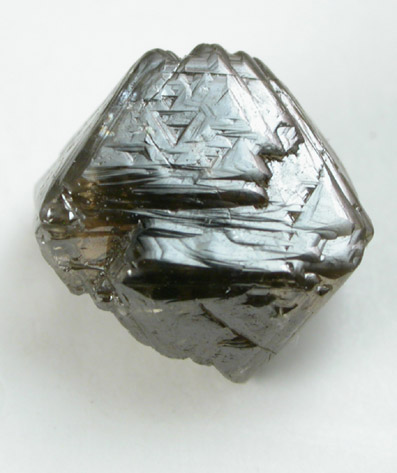 Diamond (2.10 carat dark-gray octahedral crystal) from Mirny, Republic of Sakha, Siberia, Russia
