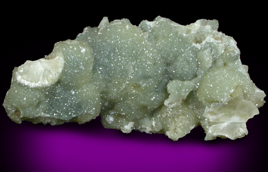 Apophyllite on Prehnite from Millington Quarry, Bernards Township, Somerset County, New Jersey