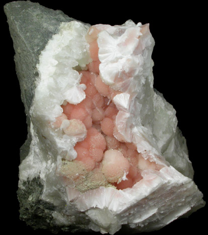 Pectolite on Datolite from Millington Quarry, Bernards Township, Somerset County, New Jersey