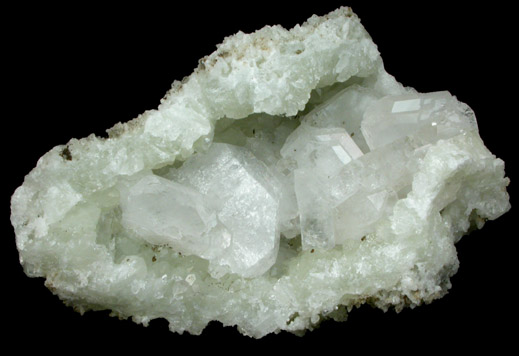 Apophyllite on Datolite with Pyrite from Millington Quarry, Bernards Township, Somerset County, New Jersey
