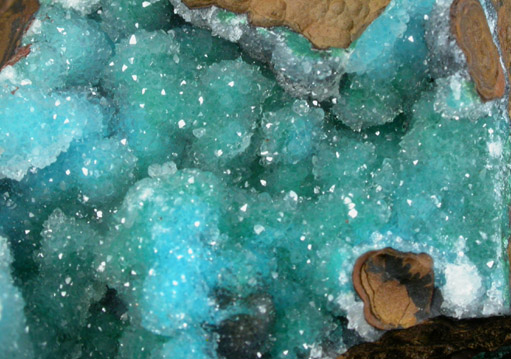 Chrysocolla with Quartz from Ray Mine, Mineral Creek District, Pinal County, Arizona