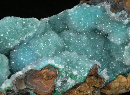 Chrysocolla with Quartz from Ray Mine, Mineral Creek District, Pinal County, Arizona