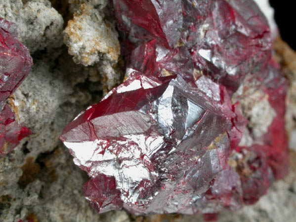 Cinnabar (penetration twins) on Quartz-rich matrix from Red Bird Mine, Antelope Springs District, 24 km east of Lovelock, Pershing County, Nevada