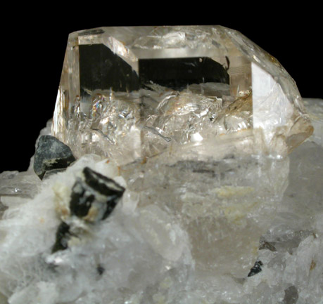 Topaz with Schorl Tourmaline on Albite from Shigar Valley, Skardu District, Baltistan, Gilgit-Baltistan, Pakistan