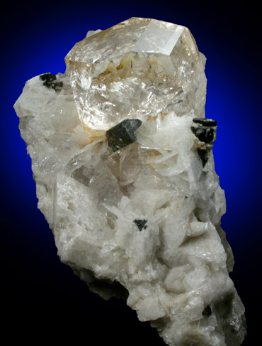 Topaz with Schorl Tourmaline on Albite from Shigar Valley, Skardu District, Baltistan, Gilgit-Baltistan, Pakistan