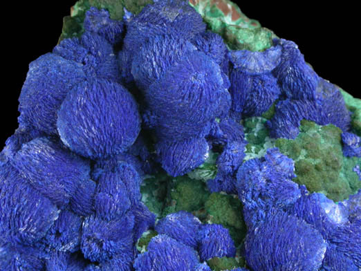 Azurite on Malachite-included Chrysocolla from Morenci Mine, Clifton District, Greenlee County, Arizona