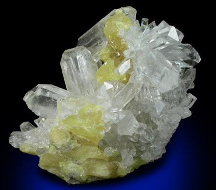 Celestine with Sulfur from Machów mine, Tarnobrzeg, Poland