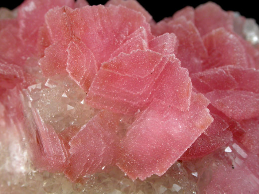 Rhodochrosite on Quartz from Uchucchaqua Mine, Oyon Province, Lima Department, Peru