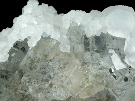 Calcite on Fluorite from Xianghuapu Mine, Hunan, China