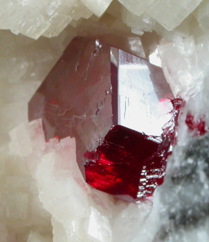 Cinnabar on Dolomite from Chatian Mine, Fenghuang, Hunan, China