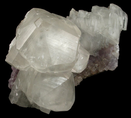 Calcite on Fluorite from Villabona District, Asturias, Spain