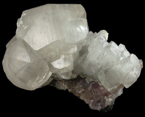 Calcite on Fluorite from Villabona District, Asturias, Spain