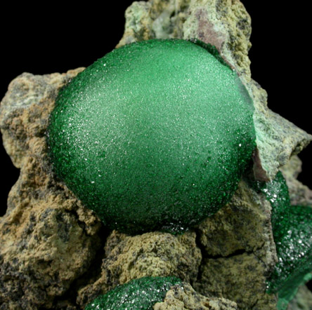 Malachite from Kolwezi Mining District, 240 km WNW of  Lubumbashi, Katanga Copperbelt, Lualaba Province, Democratic Republic of the Congo