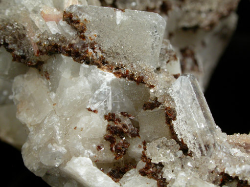 Hubeite, Apophyllite, Inesite on Quartz from Fengjiashan Mine, Daye District, Huangshi, Hubei Province, China (Type Locality for Hubeite)