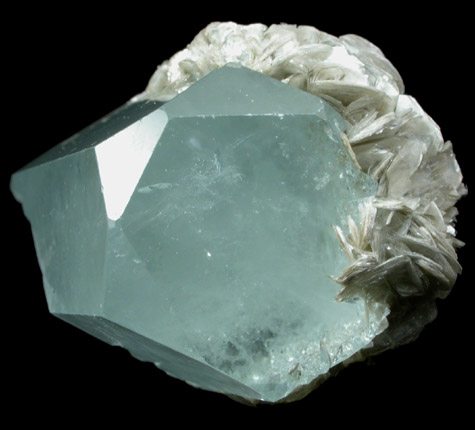 Beryl var. Aquamarine with Muscovite from Nagar, Hunza Valley, Gilgit District, Gilgit-Baltistan, Pakistan