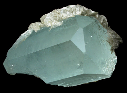 Beryl var. Aquamarine with Muscovite from Nagar, Hunza Valley, Gilgit District, Gilgit-Baltistan, Pakistan