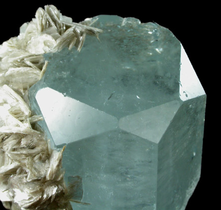 Beryl var. Aquamarine with Muscovite from Nagar, Hunza Valley, Gilgit District, Gilgit-Baltistan, Pakistan