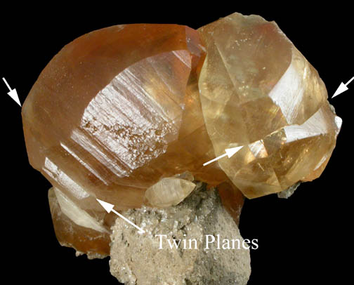 Calcite (twinned crystals) from Anderson, Madison County, Indiana