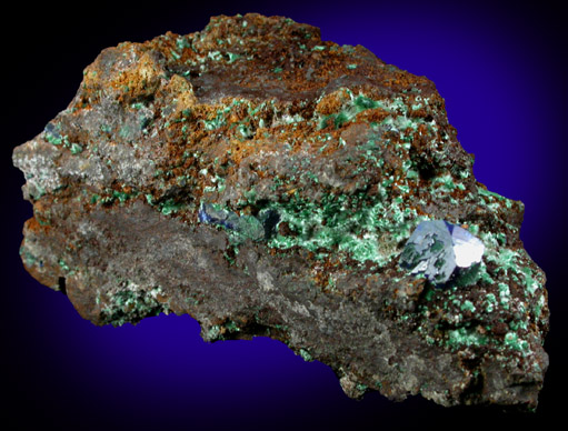 Azurite with Malachite from Bisbee, Warren District, Cochise County, Arizona