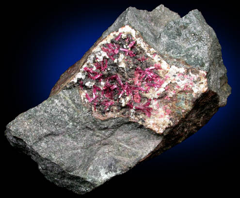 Erythrite on Mansfieldite with Heterogenite from Mina Sara Alicia, San Bernardo, Sonora, Mexico