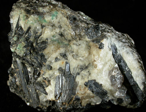 Beryl var. Emerald with Schorl Tourmaline from Crabtree Mine, Spruce Pine District, Mitchell County, North Carolina