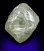 Diamond (11.68 carat yellow-gray octahedral crystal) from Northern Cape Province, South Africa
