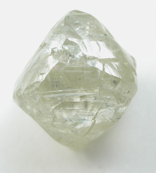 Diamond (11.68 carat yellow-gray octahedral crystal) from Northern Cape Province, South Africa