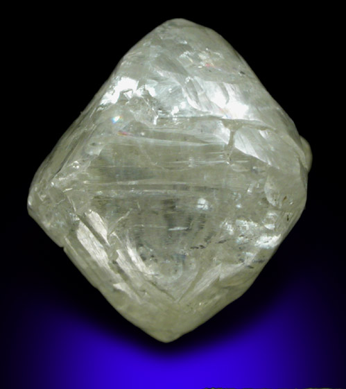 Diamond (11.68 carat yellow-gray octahedral crystal) from Northern Cape Province, South Africa
