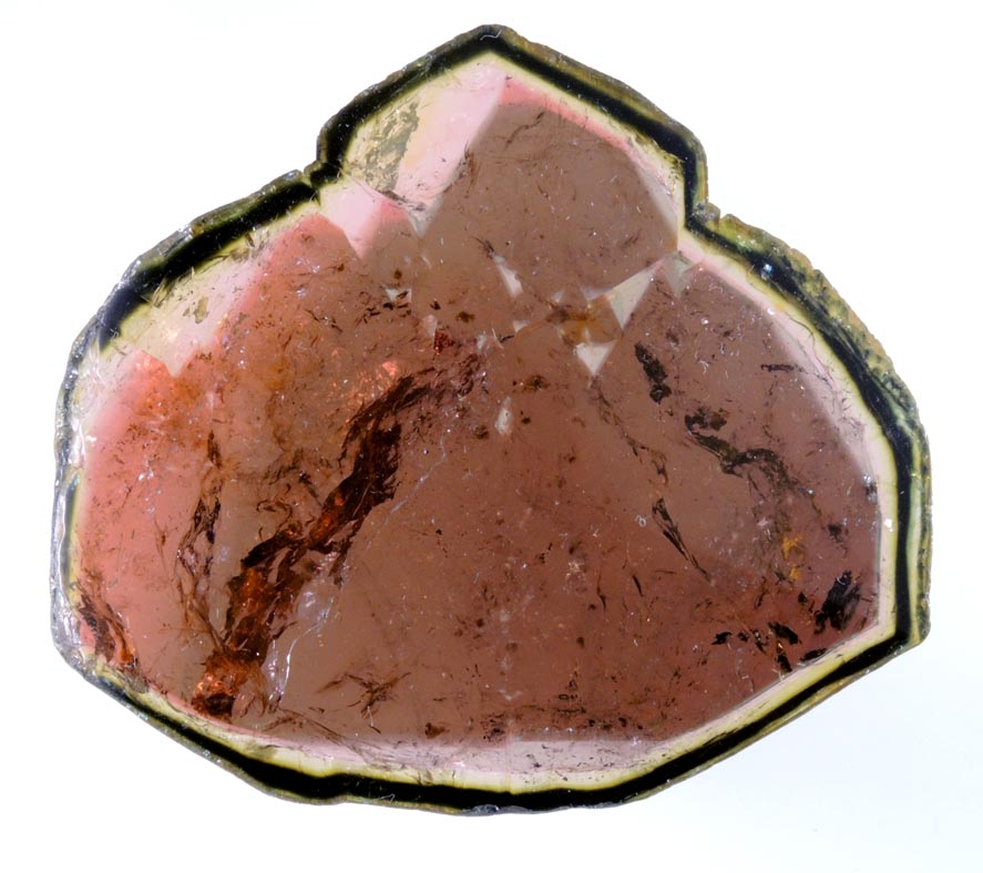 Liddicoatite Tourmaline (polished slice) from Alakamisy Itenina, south of Antsirabé, Fianarantsoa, Haute Matsiatra, Madagascar (Type Locality for Liddicoatite = near Antsirabé)