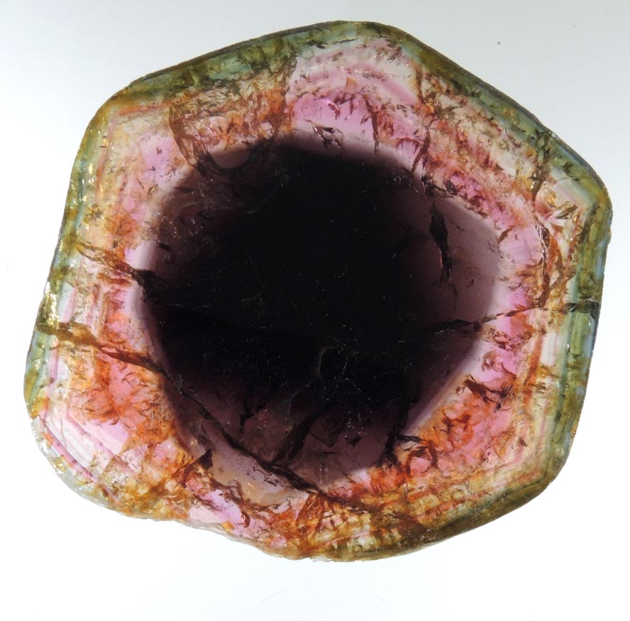 Liddicoatite Tourmaline (polished slice) from Alakamisy Itenina, south of Antsirab, Fianarantsoa, Haute Matsiatra, Madagascar (Type Locality for Liddicoatite = near Antsirab)