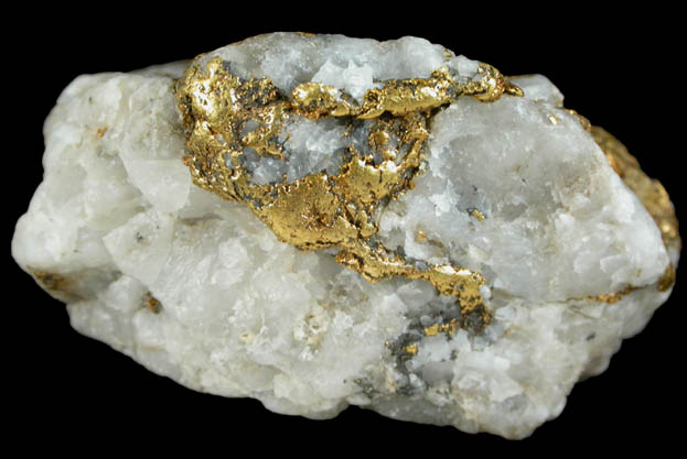 Gold in Quartz from Hangtown, Placerville, El Dorado County, California