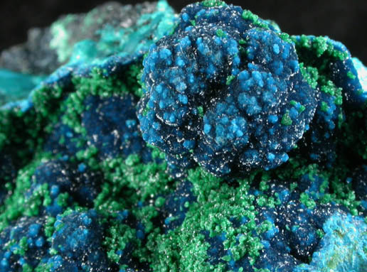 Cornetite with Malachite from L'Etoile du Congo Mine, Lubumbashi, Katanga Copperbelt, Haut-Katanga Province, Democratic Republic of the Congo (Type Locality for Cornetite)