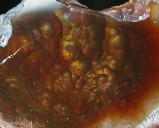 Quartz var. Fire Agate from Calvillo, Aguascalientes, Mexico