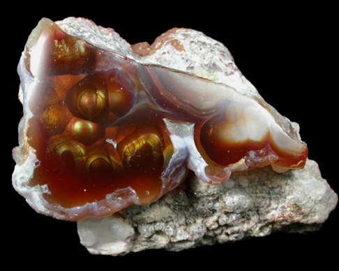 Quartz var. Fire Agate from Calvillo, Aguascalientes, Mexico