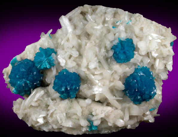 Cavansite on Stilbite-Ca from Wagholi Quarry, Maharashtra, India