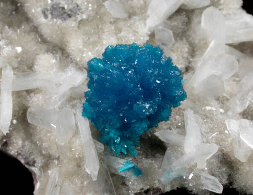 Cavansite on Stilbite-Ca from Wagholi Quarry, Maharashtra, India