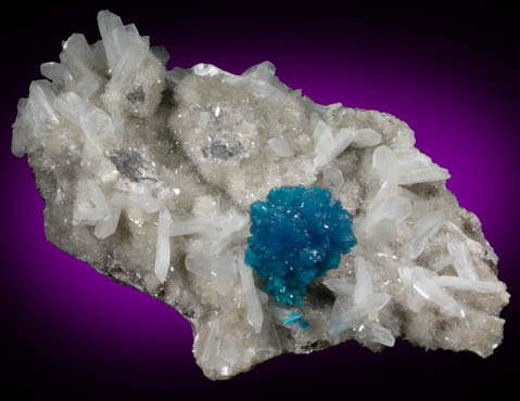 Cavansite on Stilbite-Ca from Wagholi Quarry, Maharashtra, India