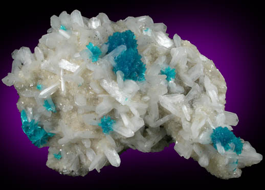 Cavansite on Stilbite-Ca from Wagholi Quarry, Maharashtra, India